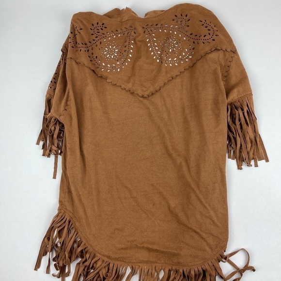 Xhilaration Cardigan Womens XS/S Brown Fringe Open Front - Picture 10 of 10